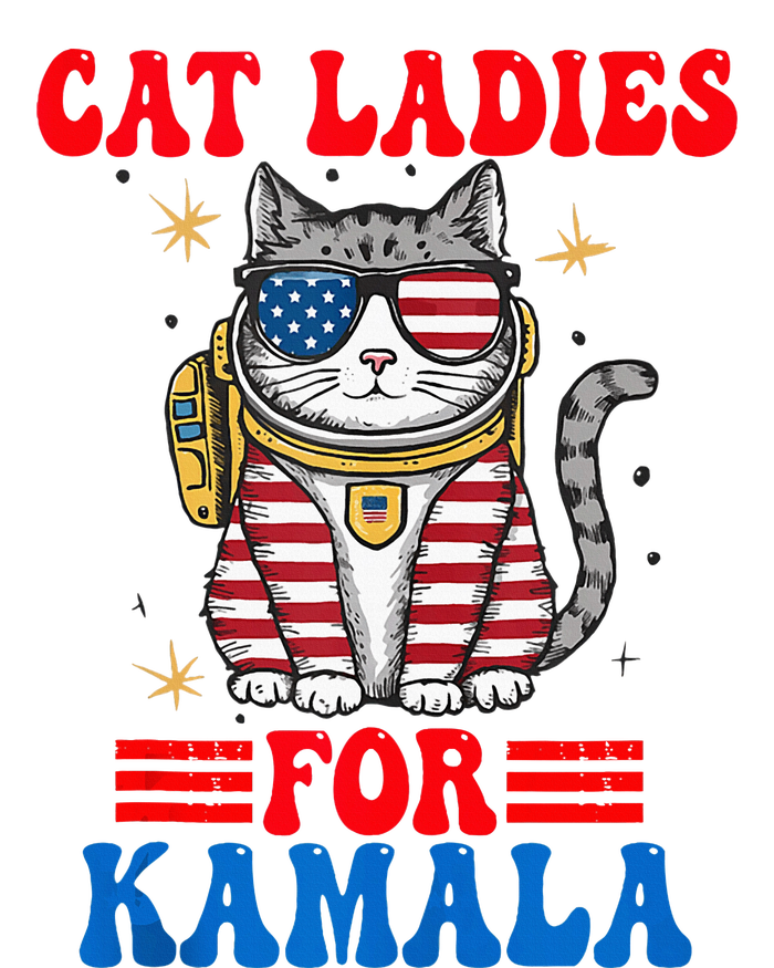 Cat Ladies For Kamala Space Cat Usa Flag Harris 2024 Microfiber Hand Towel