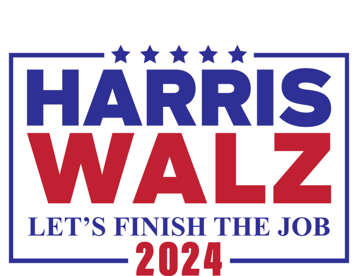 Harris Walz 2024 Let's Finish The Job Short Acrylic Beanie