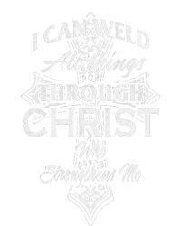 Christian Welder Cross I Can Weld Through Christ Women's Knotted Racerback Tank