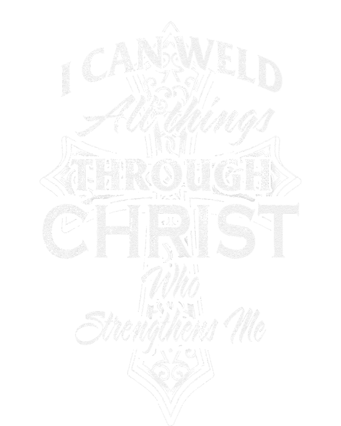 Christian Welder Cross I Can Weld Through Christ Women's Knotted Racerback Tank