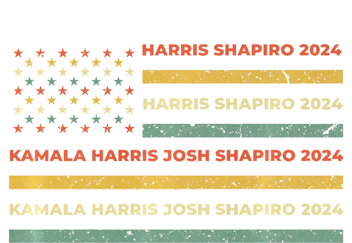 Kamala Harris Shapiro 2024 Distressed Retro American Flag Kids Hoodie