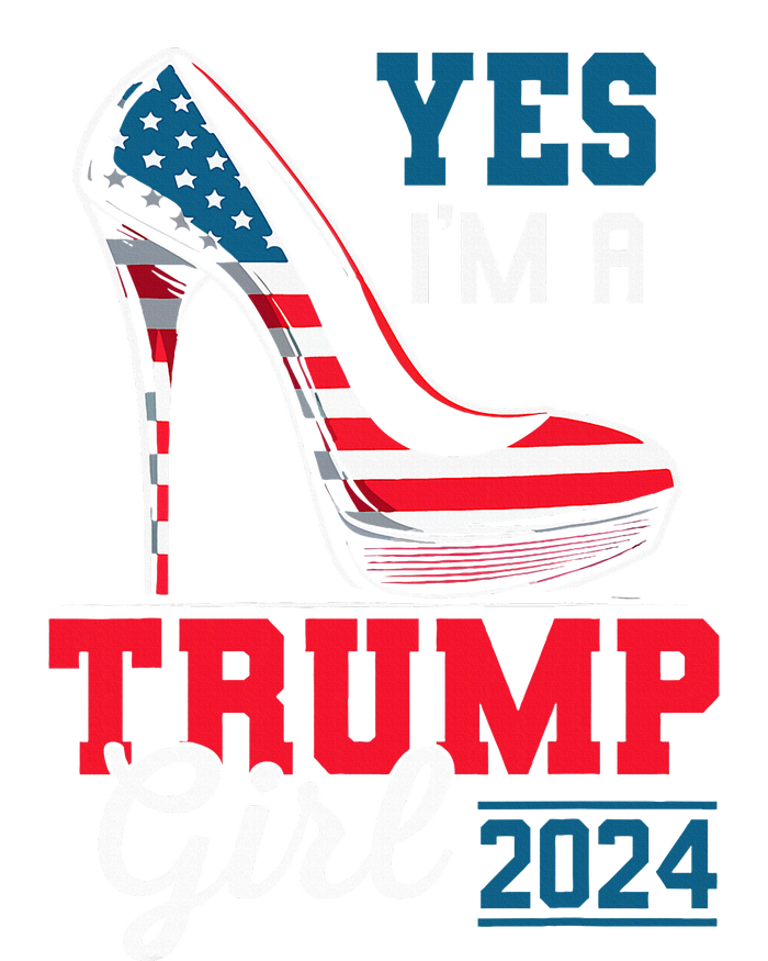 Yes IM A Trump Girl Stilettos High Heel Flag Election 2024 Cropped Pullover Crew