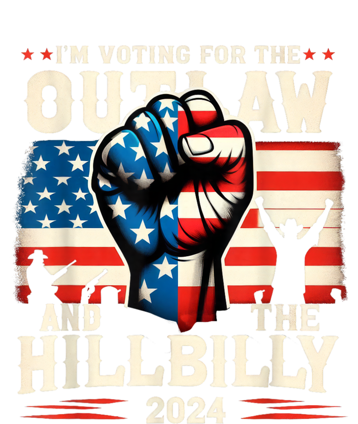 IM Voting For The Outlaw And The Hillbilly 2024 Us Flag Kids Long Sleeve Shirt