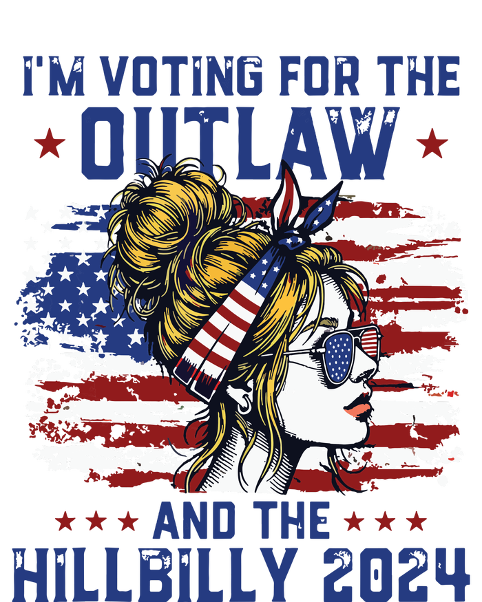 Im Voting For The Outlaw And The Hillbilly 2024 Us Flag Flat Bill Trucker Hat