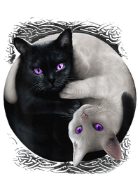 Yin And Yang Black Cat And White Cat Halloween For Mousepad