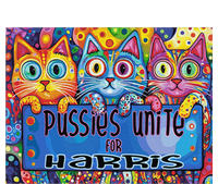 Pussies Unite For Harris Bold And Colorful Kitten Campaign Women’s Perfect Tri Rocker Tank