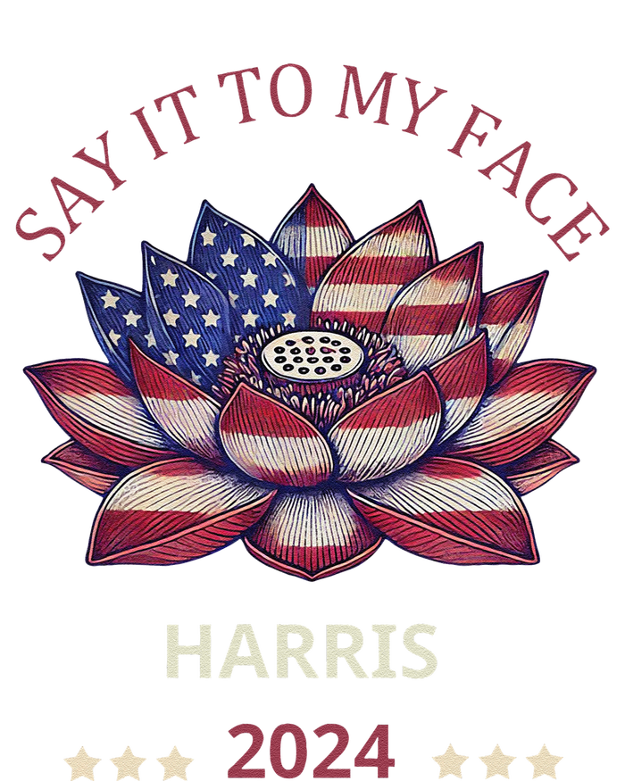 Say It To My Face Kamala Harris 2024 American Lotus Yupoong Adult 5-Panel Trucker Hat