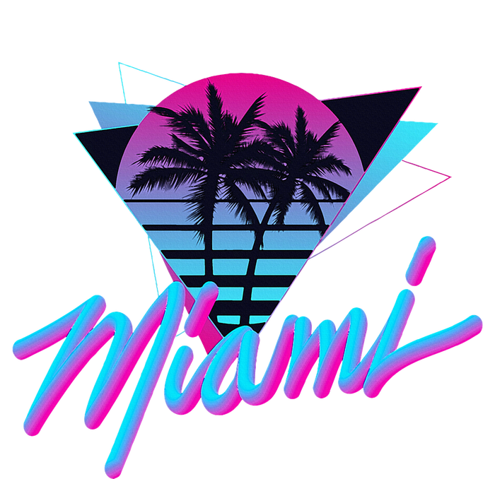 Miami Palm Trees Vaperwave Synthwave 80s Style Retro T-Shirt