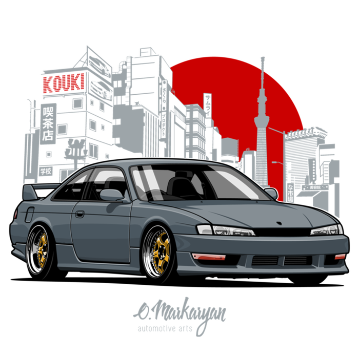 Silvia S14 (200sx) Kouki Enza Ladies Jersey Football T-Shirt