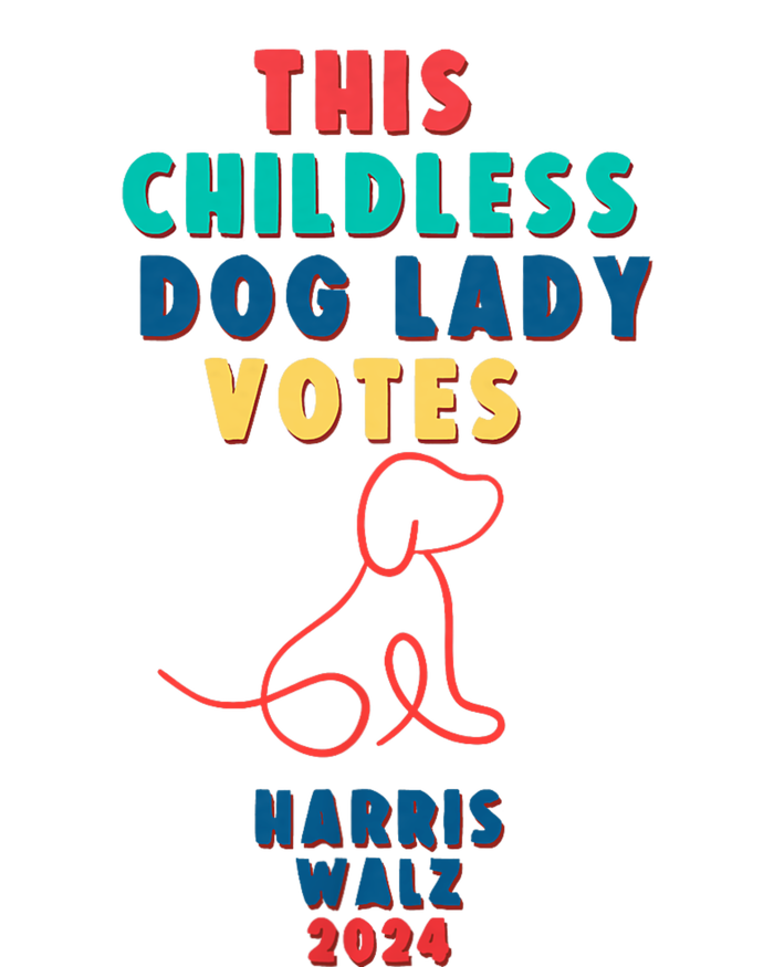 This Childless Dog Lady Votes Kamala Harris Walz 2024 T-Shirt