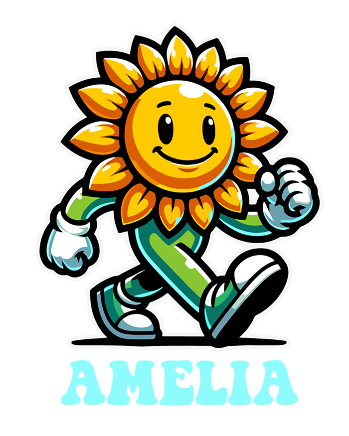 Amelia Cute Sunflower Gift Flat Bill Trucker Hat