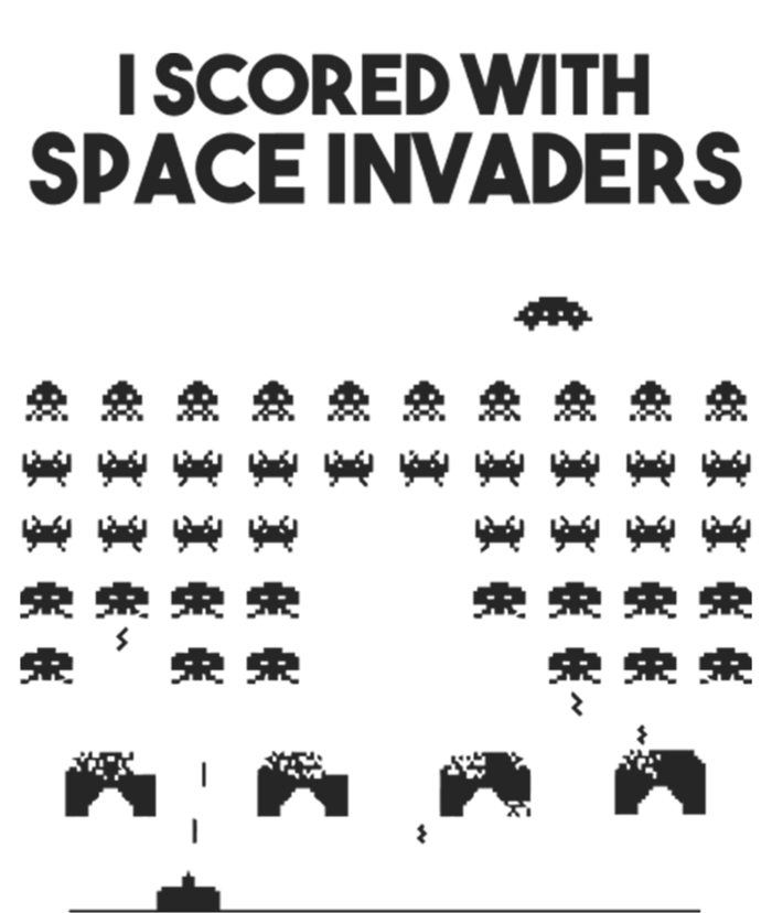 I Scored With Space Invaders Retro Gaming Design Women's Knotted Racerback Tank