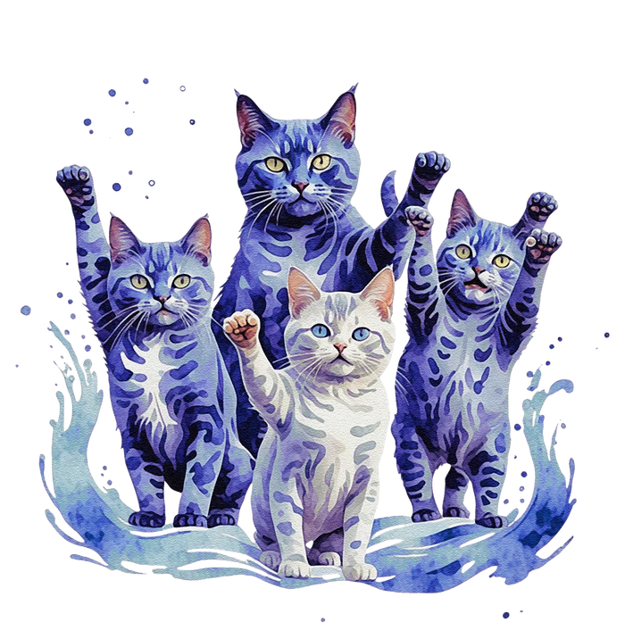 Kamala Harris Blue Cats Wave Funny For Cat Owners Long Sleeve Shirt