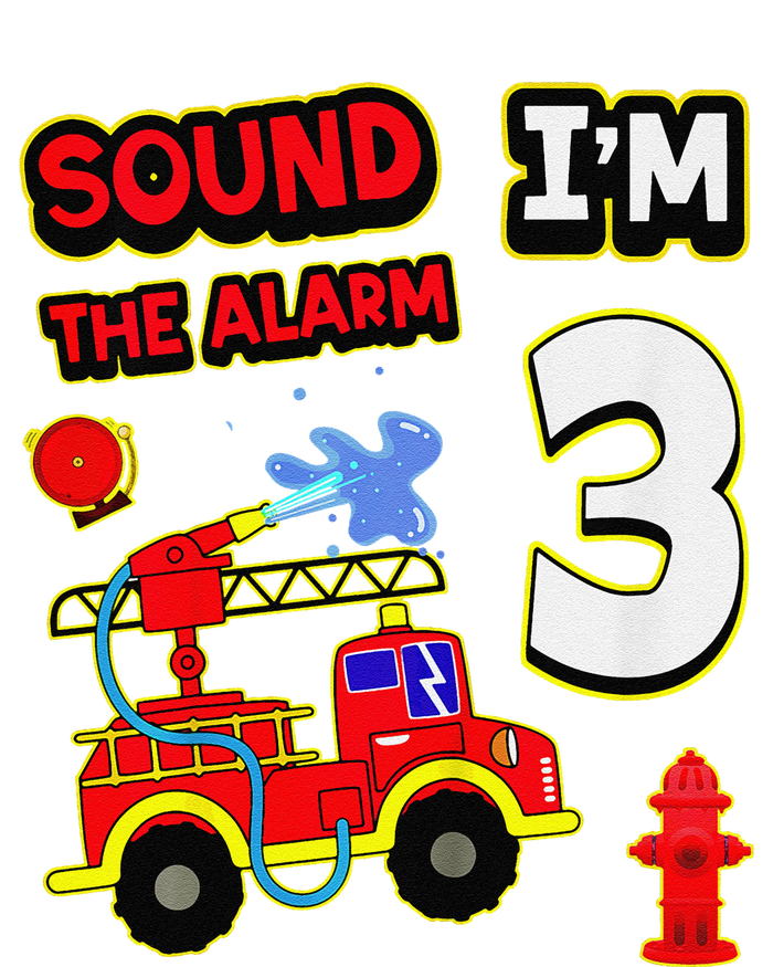 3rd Birthday Fire Truck 3 Year Old Firefighter Tall Long Sleeve T-Shirt