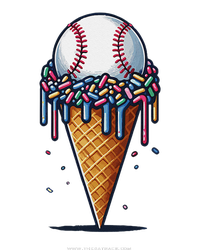 Baseball Drip Ice Cream Cone With Sprinkles Women's Perfect Tri Tunic Long Sleeve Shirt