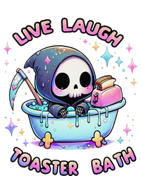 Live Laugh Toaster Bath Skeleton Funny Saying Dry Zone Grid Polo