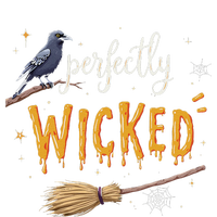 Perfectly Wicked Halloween Women Witchy Raven Broom T-Shirt