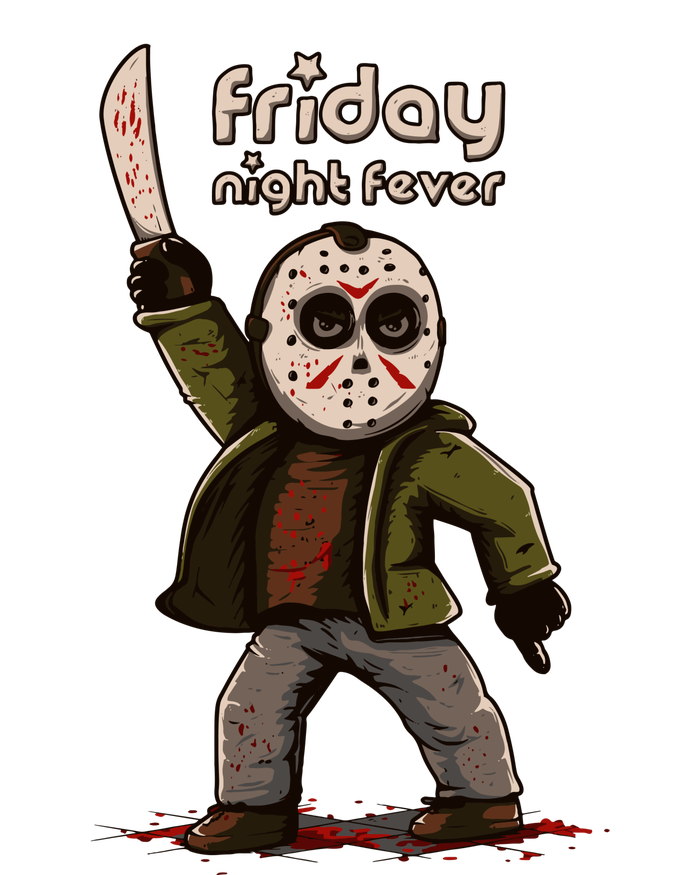 Friday Night Fever Horror Character Halloween Jason Ladies Long Sleeve Shirt