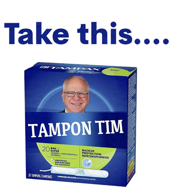 Tampontim Tampon Tim Funny Kamalas Vice President Tim Walz 2024 Full-Length Apron With Pockets