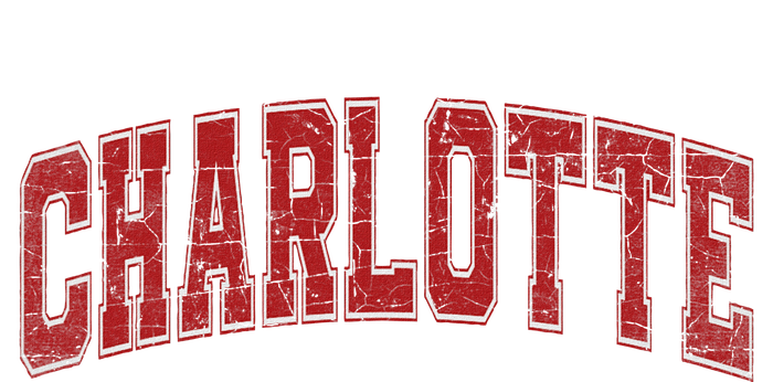 Charlotte Nc Vintage Sports Red Retro Varsity Text T-Shirt