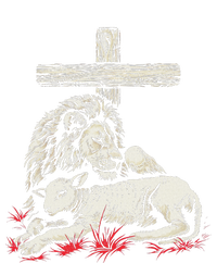 Christianity Lion Lamb Christian Cross T-Shirt