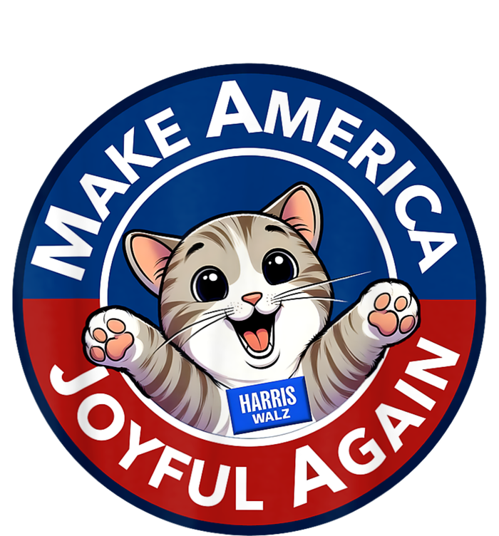 Make America Joyful Again Harris Wall 2024 Cat Lady V-Neck T-Shirt