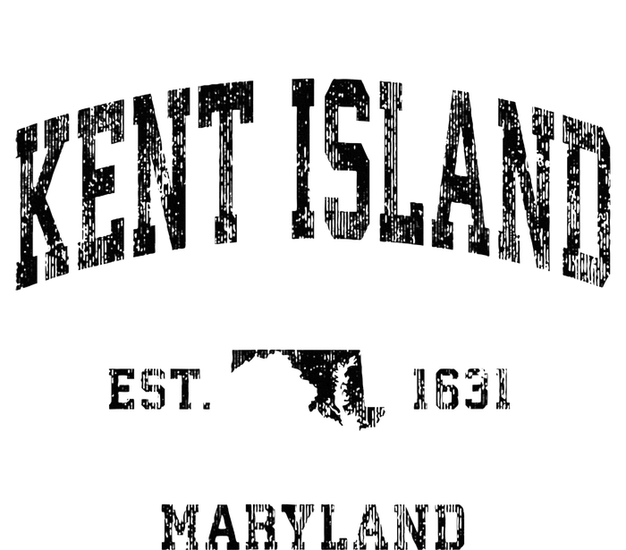 Kent Island Maryland Md Vintage Athletic Black Sports Design T-Shirt