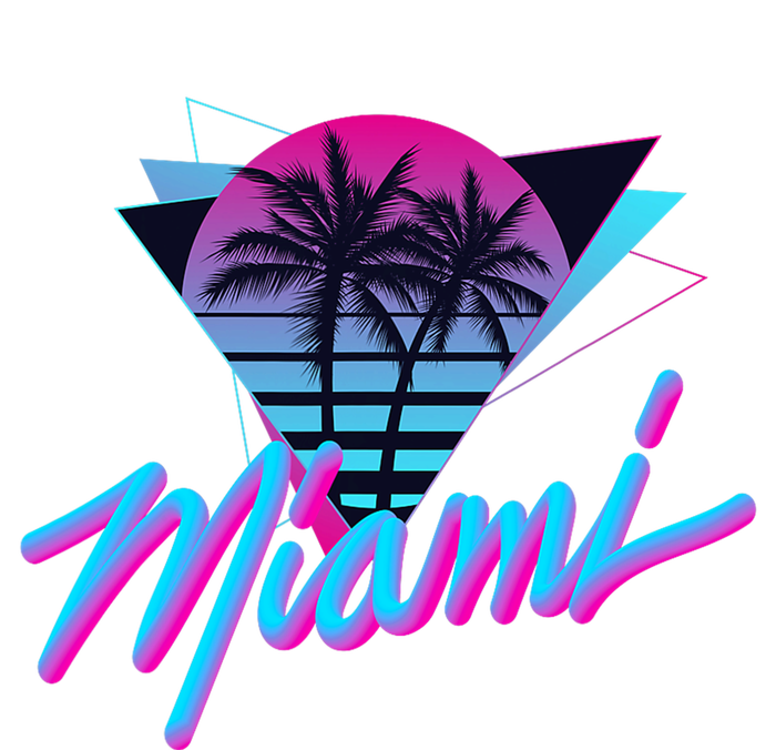 Miami Palm Trees Vaperwave Synthwave 80s Style Retro Valucap Bio-Washed Visor