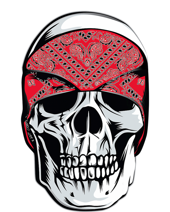 Red Bandana Skull Gangster Og Biker Graphic Skull Face Sweatshirt