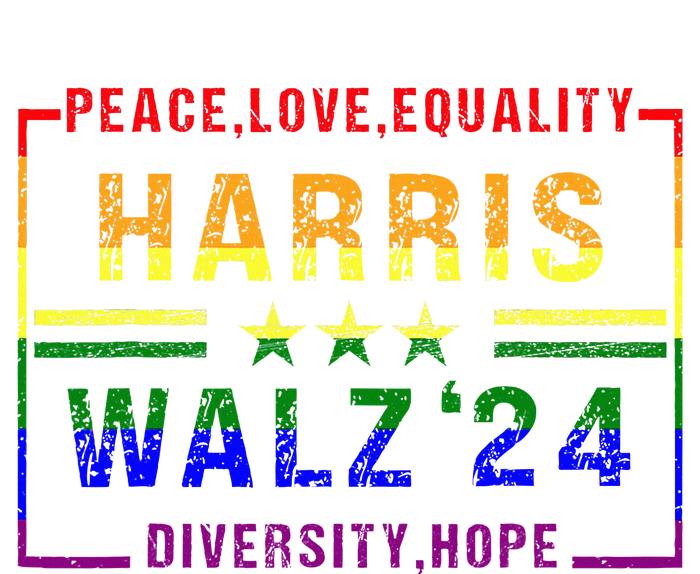 Kamala Harris Tim Walz 2024 Peace Lgbt Harris Walz Waltz T-Shirt