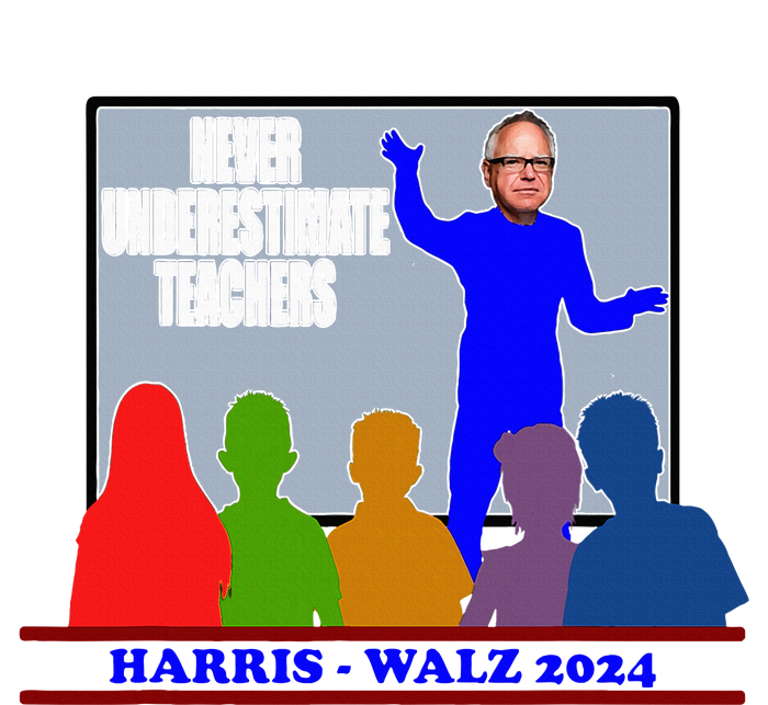 Tim Walz Never Underestimate Teachers Harris Walz 2024 Toddler T-Shirt