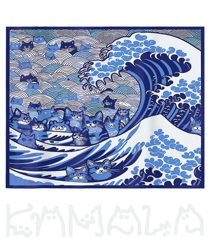 Blue Cats Wave For Kamala Funny Cat Lady Coaster