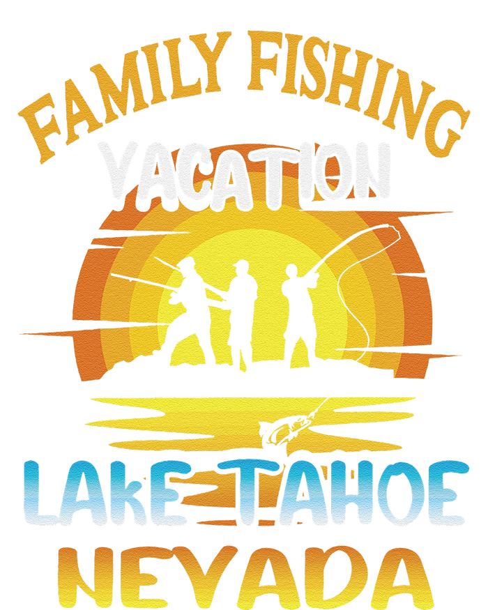 Lake Tahoe Nevada Family Fishing Vacation Sunset Design Striped Beanie with Solid Band