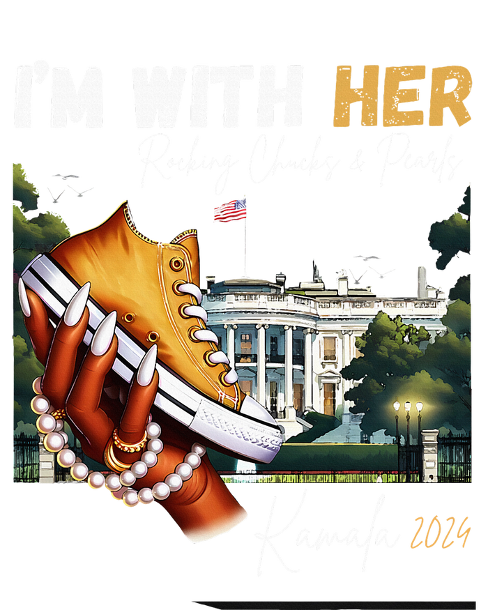 IM With Her Rocking Chucks & Pearls Kamala 2024 Kids Long Sleeve Shirt