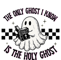 The Only Ghost I Know Is The Holy Ghost Funny Boo Bible Women's Knotted Racerback Tank