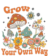 Grow Your Own Way Groovy Mushroom Hippie Flower Button