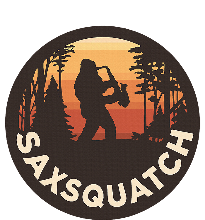 Retro Vintage Saxsquatch Yeti Bigfoot Playing Saxophone Canvas