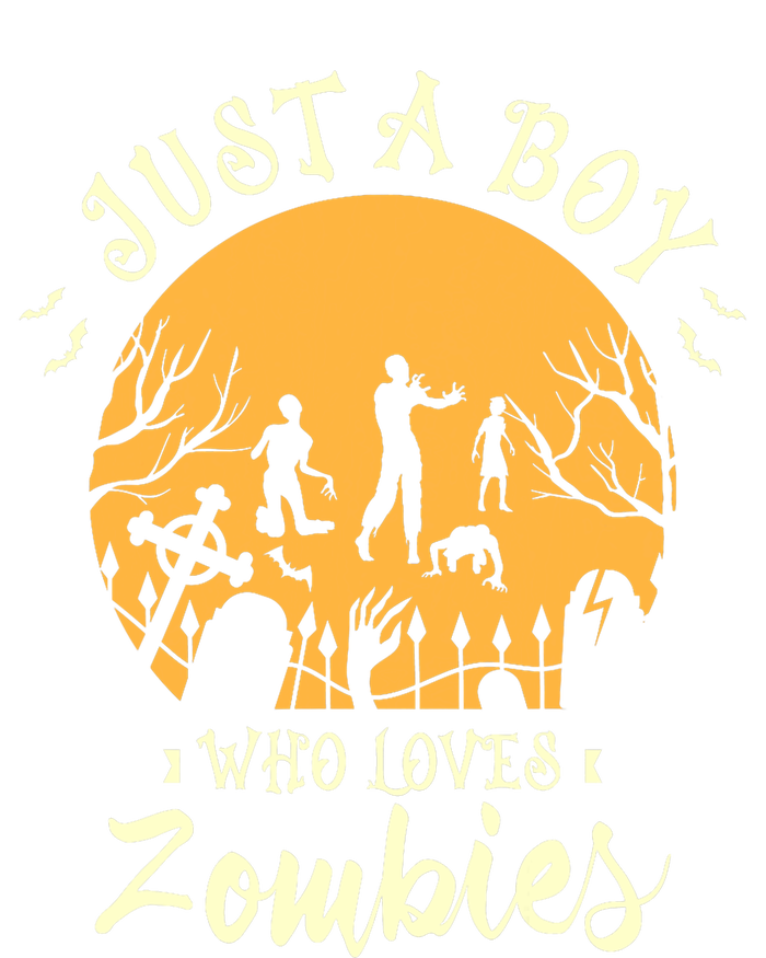 Just A Boy Who Loves Zombies Halloween Fan Funny Halloween T-Shirt