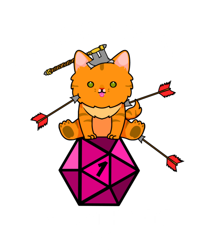 ItS Fine Rpg Gamer Cat D20 Dice Fail Funny Nerdy Geek Mousepad