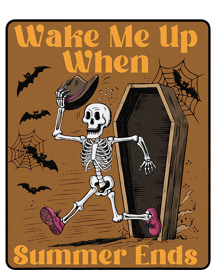 Wake Me Up When Summer Ends Funny Skeleton Running Halloween Tank Top