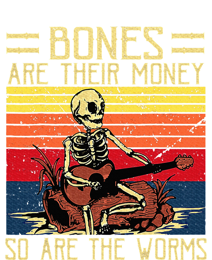 Bones Are Their Money Skeleton Playing Guitar Retro Vintage Kids Hoodie