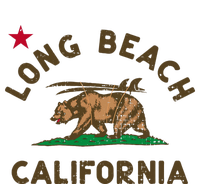 Long Beach California Beach Flag Bear Surf Ca Vintage Stainless Steel Travel Mug