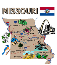 Map Of Missouri Landmarks Major Cities Roads Flag Kids Hoodie