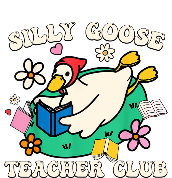 Funny Silly Goose Teacher Club Animal Lover Groovy Striped Beanie with Solid Band