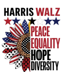 Patriotic Harris Walz Peace Love Equality Hope Diversity T-Shirt