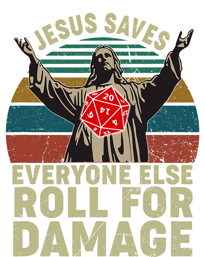 Vintage Jesus Saves Everyone Else Roll For Damage 16 in Basic Backpack