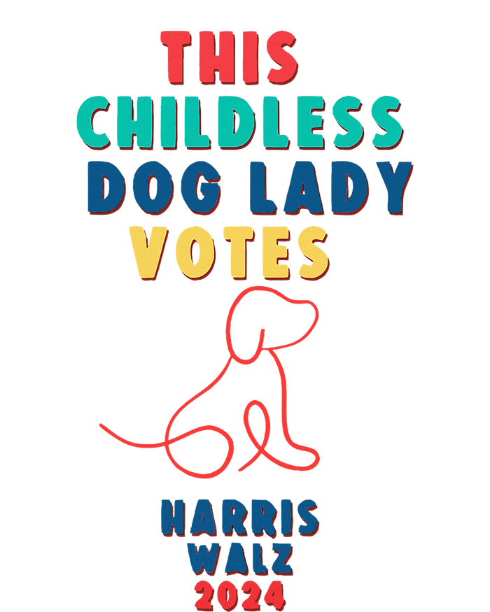 This Childless Dog Lady Votes Kamala Harris Walz Premium T-Shirt