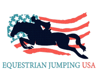 Horse Rider Equestrian Jumping Usa Team Coach American Flag T-Shirt