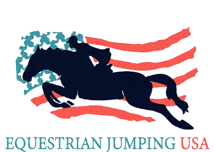 Horse Rider Equestrian Jumping Usa Team Coach American Flag T-Shirt