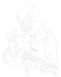 Skeleton Head Playing Acoustic His Guitar Great T-Shirt